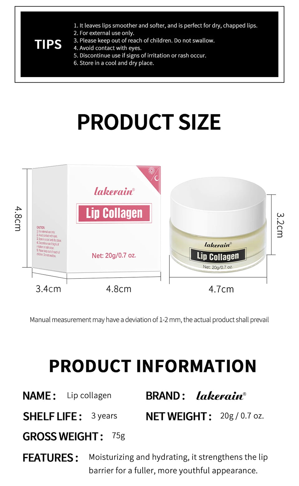 Collagen Hydrating Lip Sleeping Mask for Smooth Lips