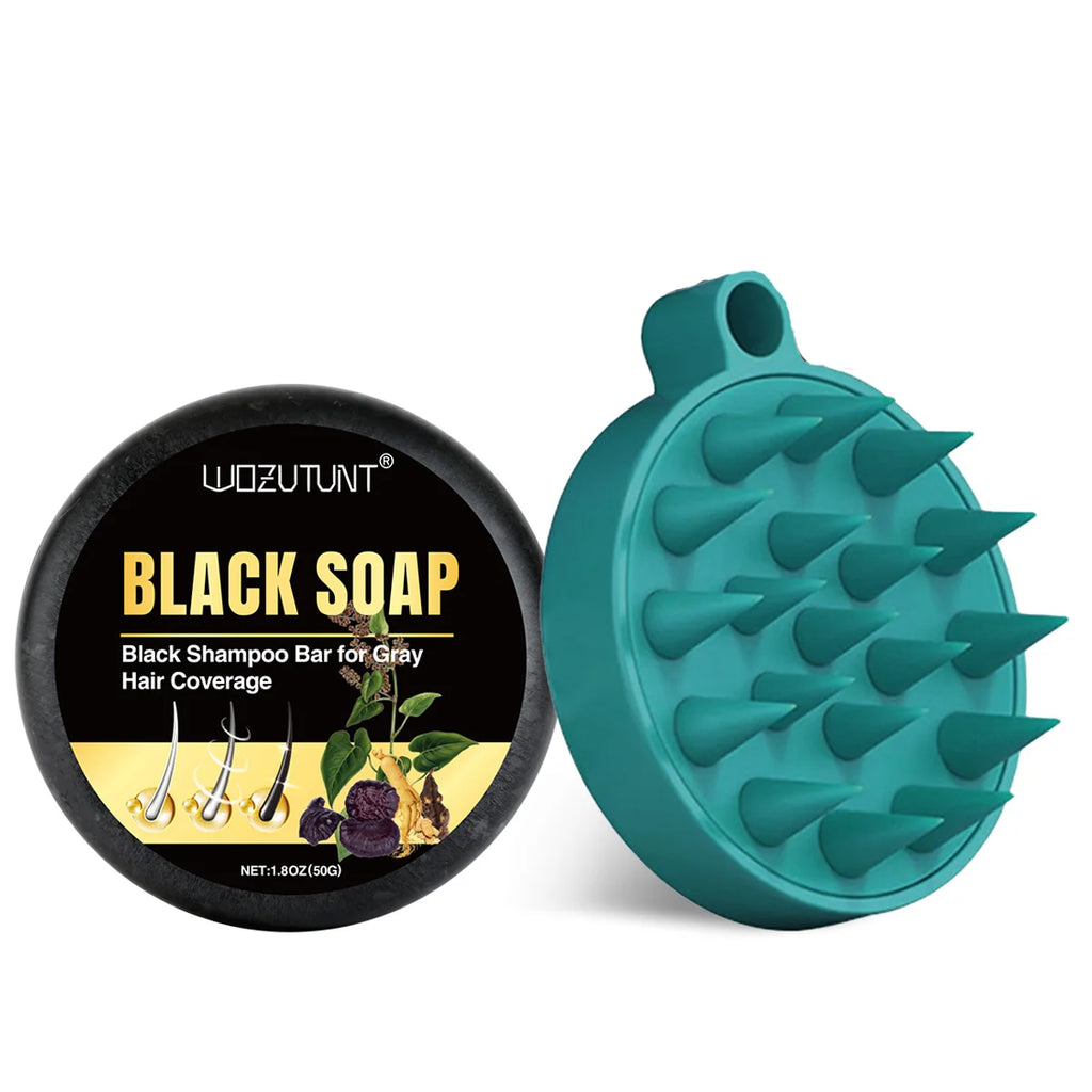 Goiple Black Hair Shampoo Bar Gray Coverage Natural Hair Darkening Soap