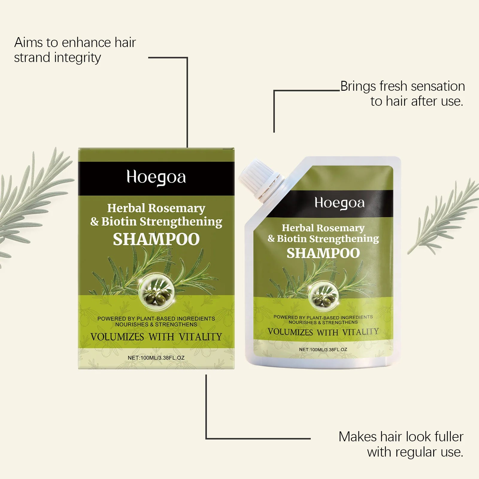 Herbal Rosemary and Biotin Strengthening Shampoo 100ml