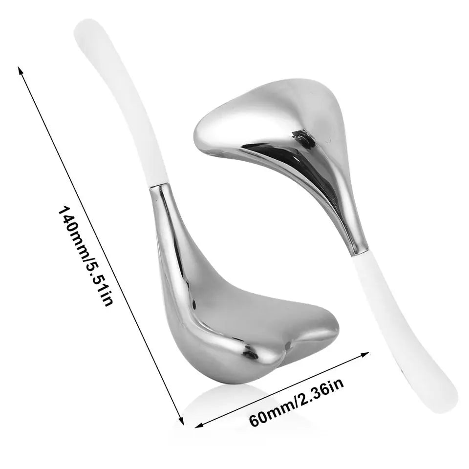 Stainless Steel Cooling Facial Ice Globes and Gua Sha Tool - 6