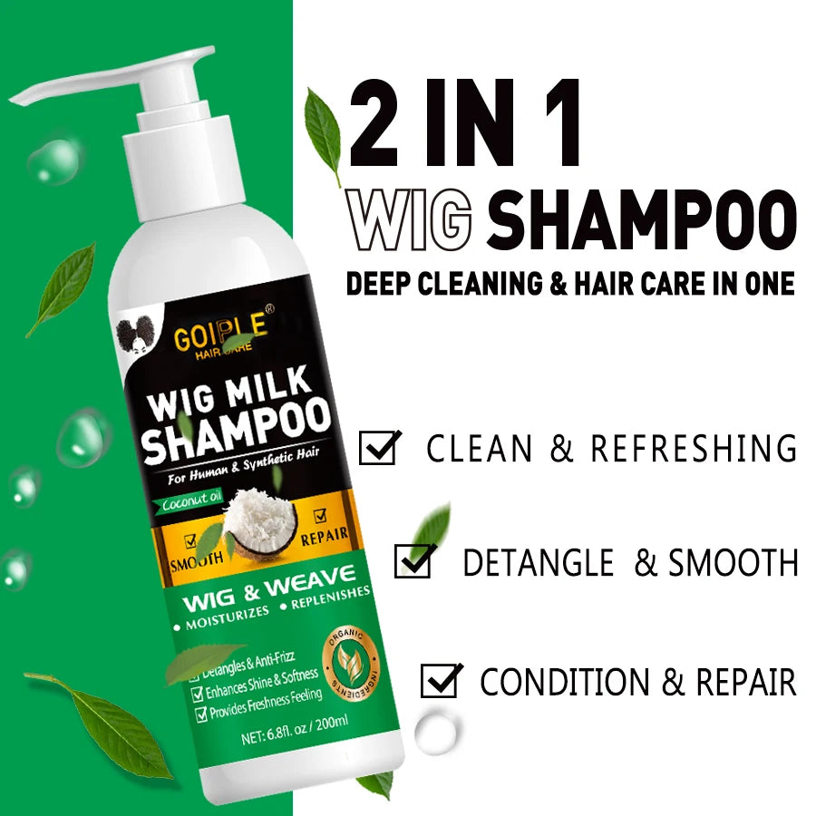 Goiple Coconut Oil Wig Milk Shampoo Hair Care and Repair Cleanser - 7