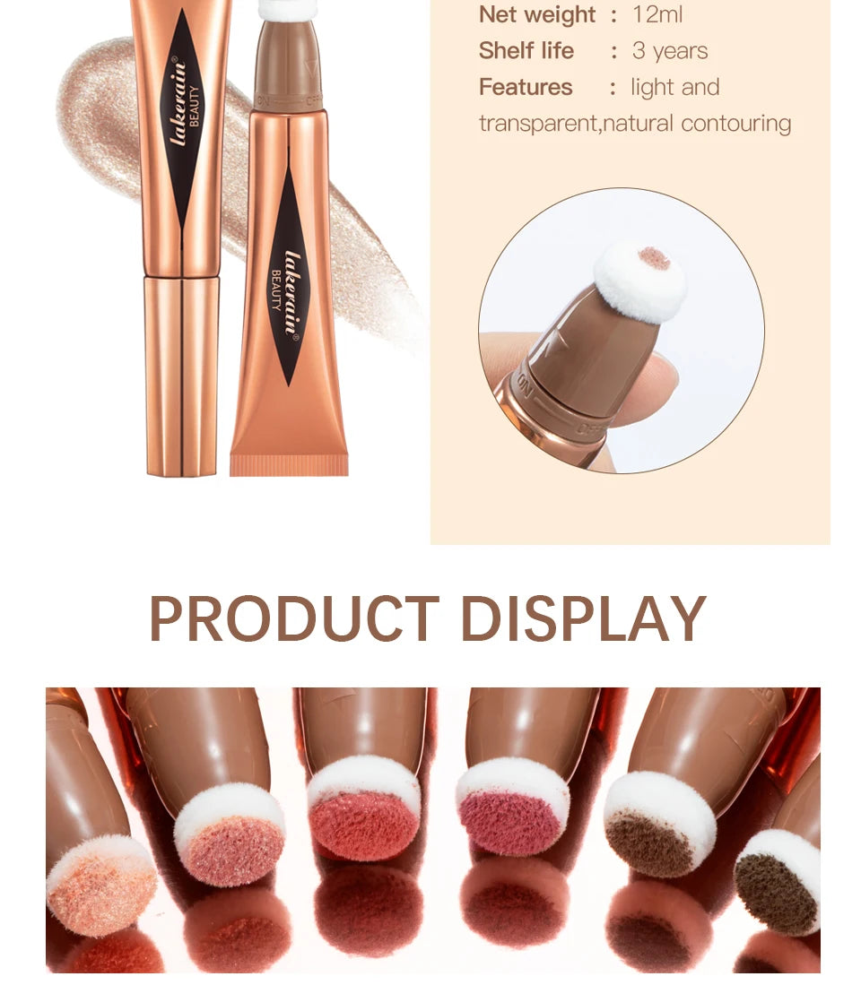 Liquid Face Contour and Highlighter Wand with Cushion Applicator