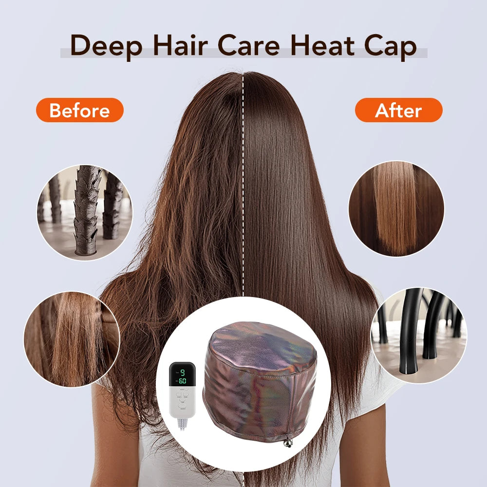 Electric Deep Conditioning Hair Steamer Cap for Home Treatment
