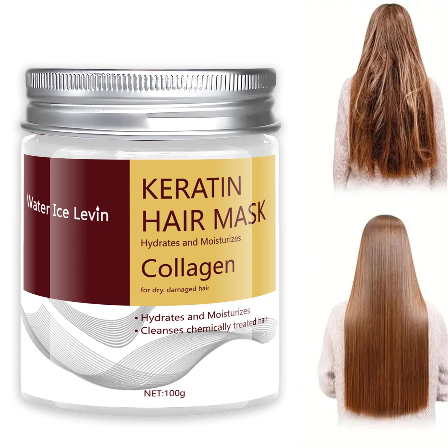 Keratin Hair Mask with Argan Oil Coconut Oil and Collagen 100g
