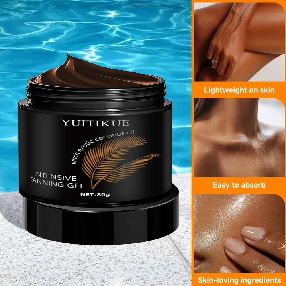 YUITIKUE Intensive Tanning Gel Coconut Oil Natural Bronzer 80g - 1