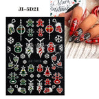 5D Embossed Christmas Nail Art Stickers for Holiday Manicures