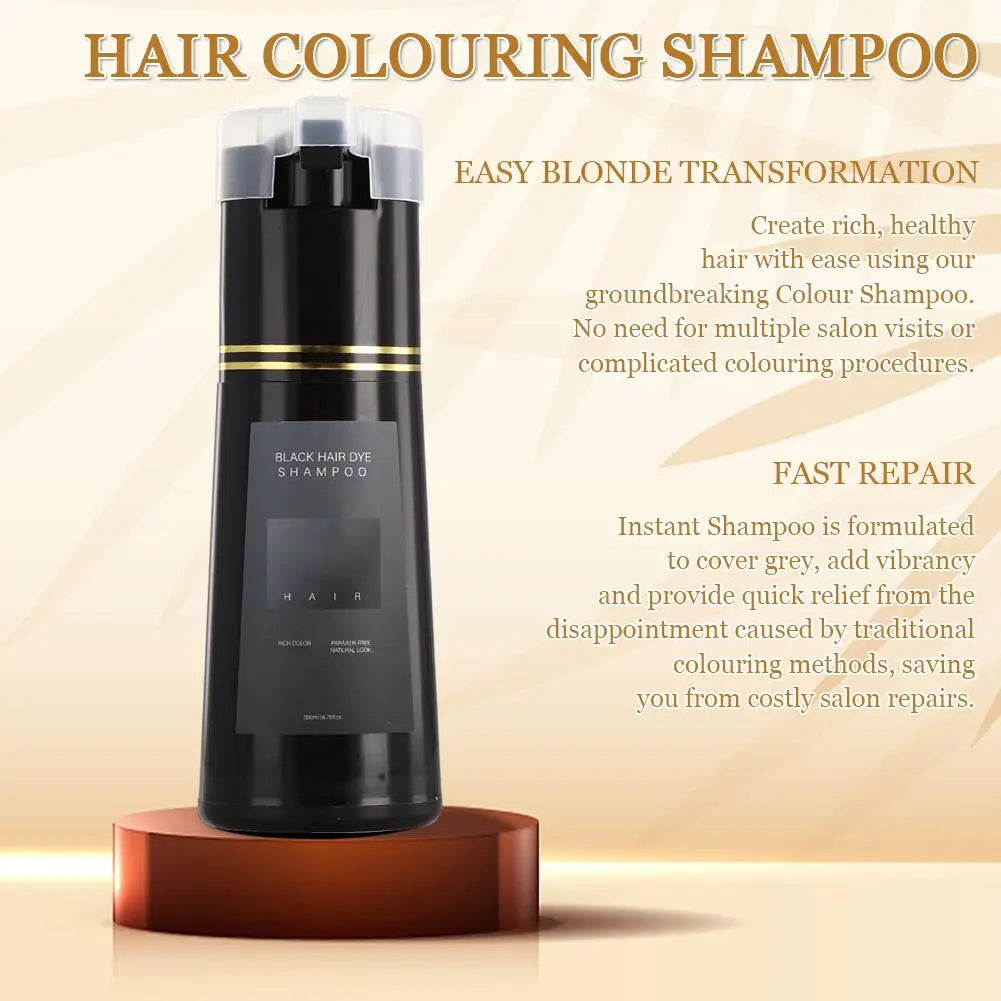 200ML Instant Hair Color Shampoo for Gray Hair Coverage