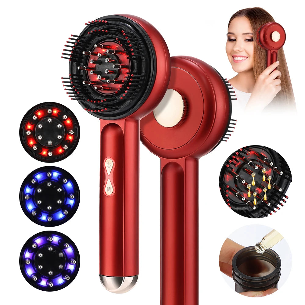 Electric Scalp Massager and Hair Growth Serum Applicator Comb