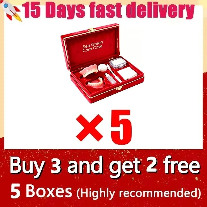 Comfortable Silicone Denture Set with Care and Storage Kit