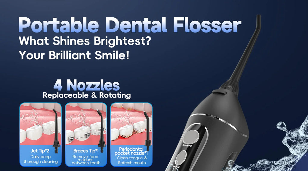 Portable Cordless Water Flosser for Teeth and Gum Health