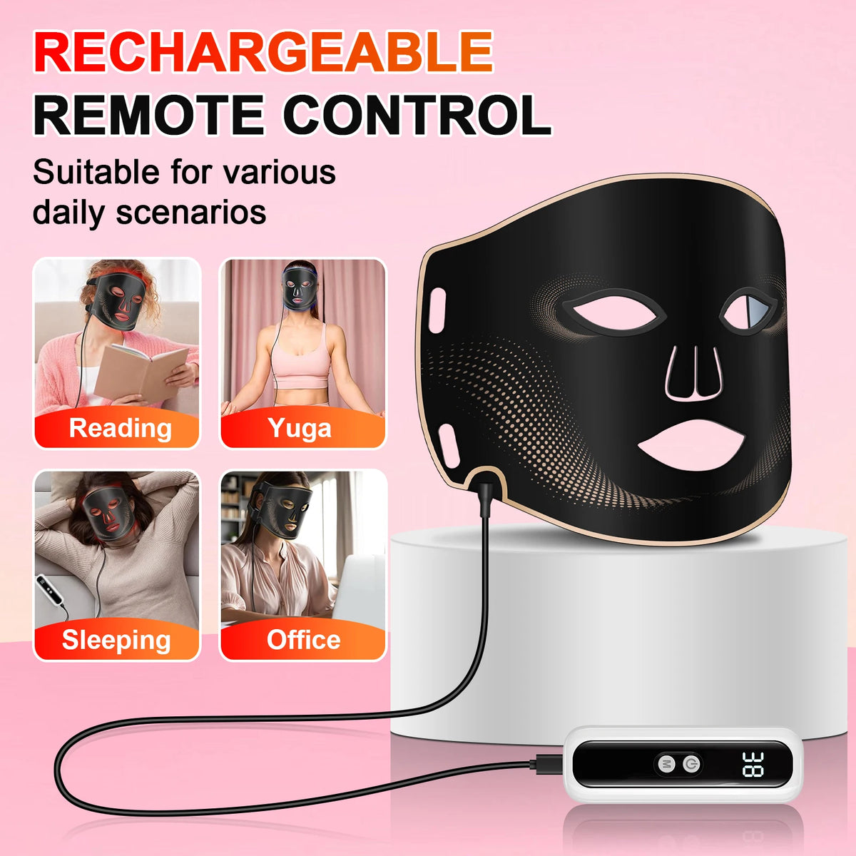 7-Color LED Silicone Facial Mask for Skin Rejuvenation