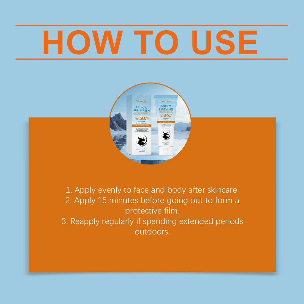 SPF 50 Tallow Sunscreen for Face and Body