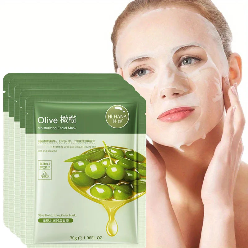 Olive Moisturizing Facial Mask 5 Pack Hydrating Skin Care Treatment