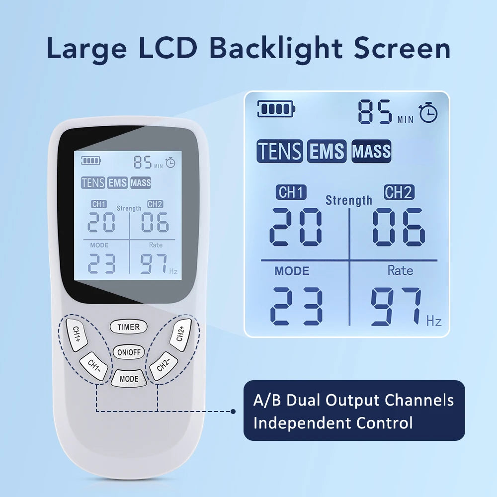 Digital TENS EMS Muscle Stimulator for Pain Relief and Recovery - 1