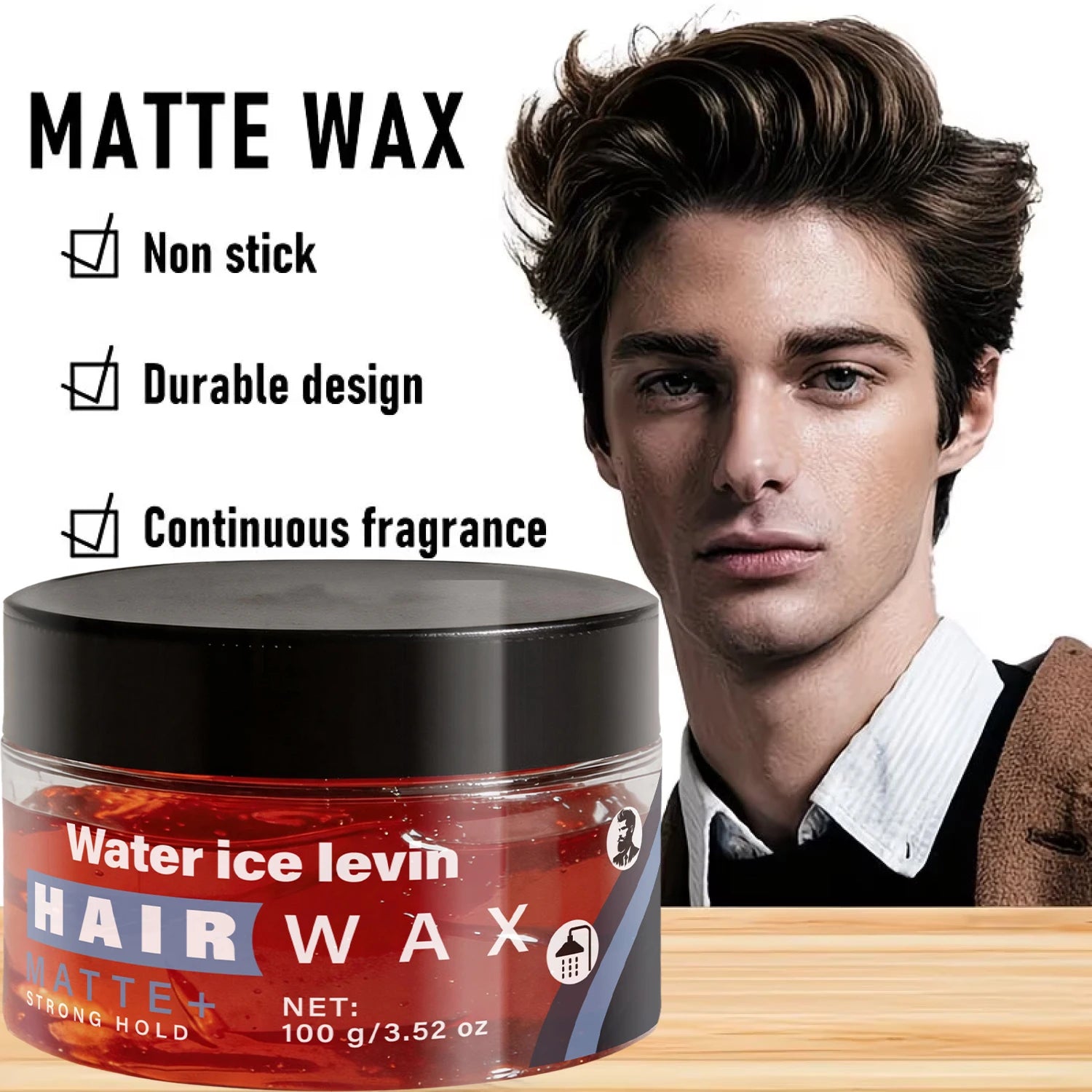 Matte Hair Wax Strong Hold Pomade Keratin and Biotin Styling Paste - 5