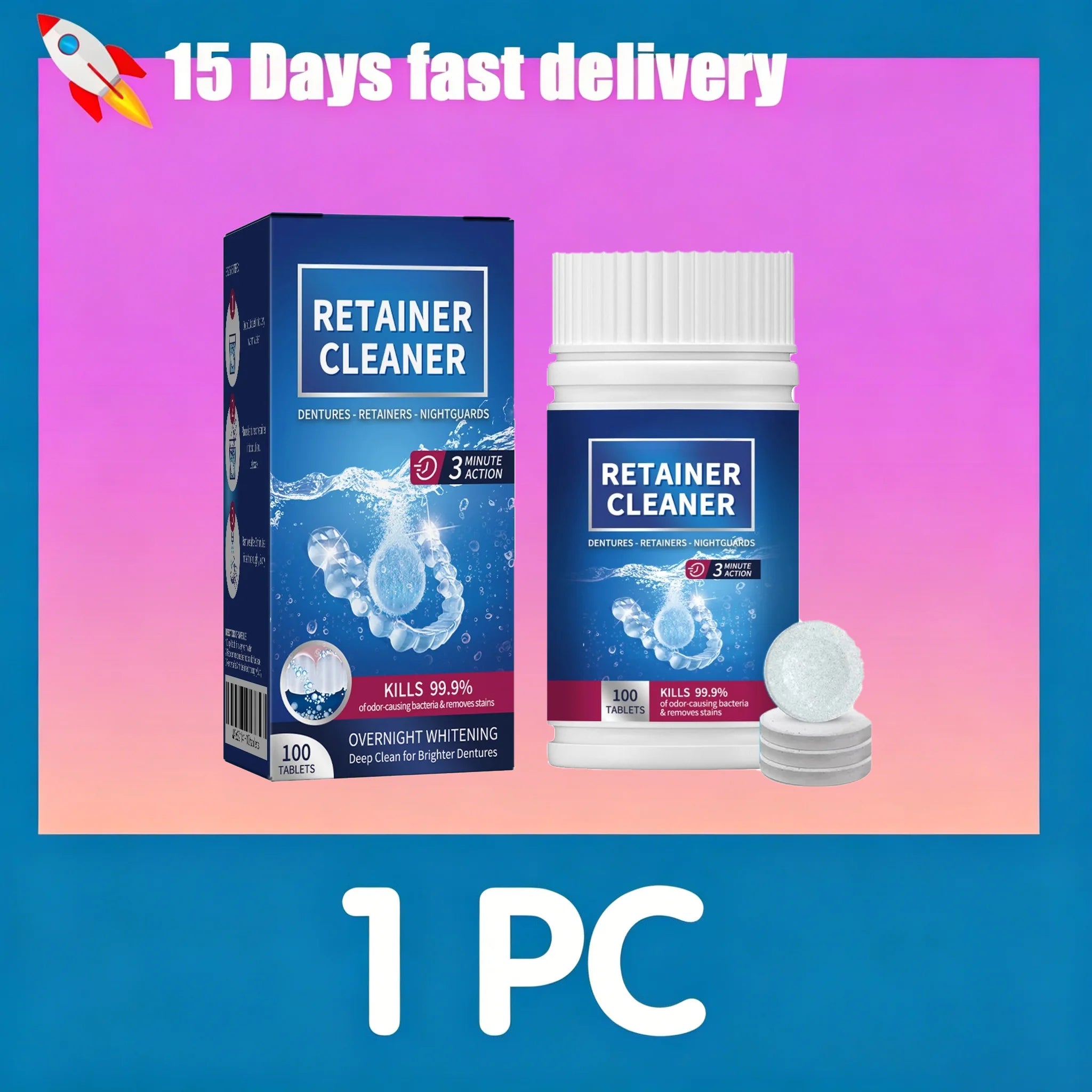 Denture and Retainer Cleaning Tablets for Deep Stain Removal - 9