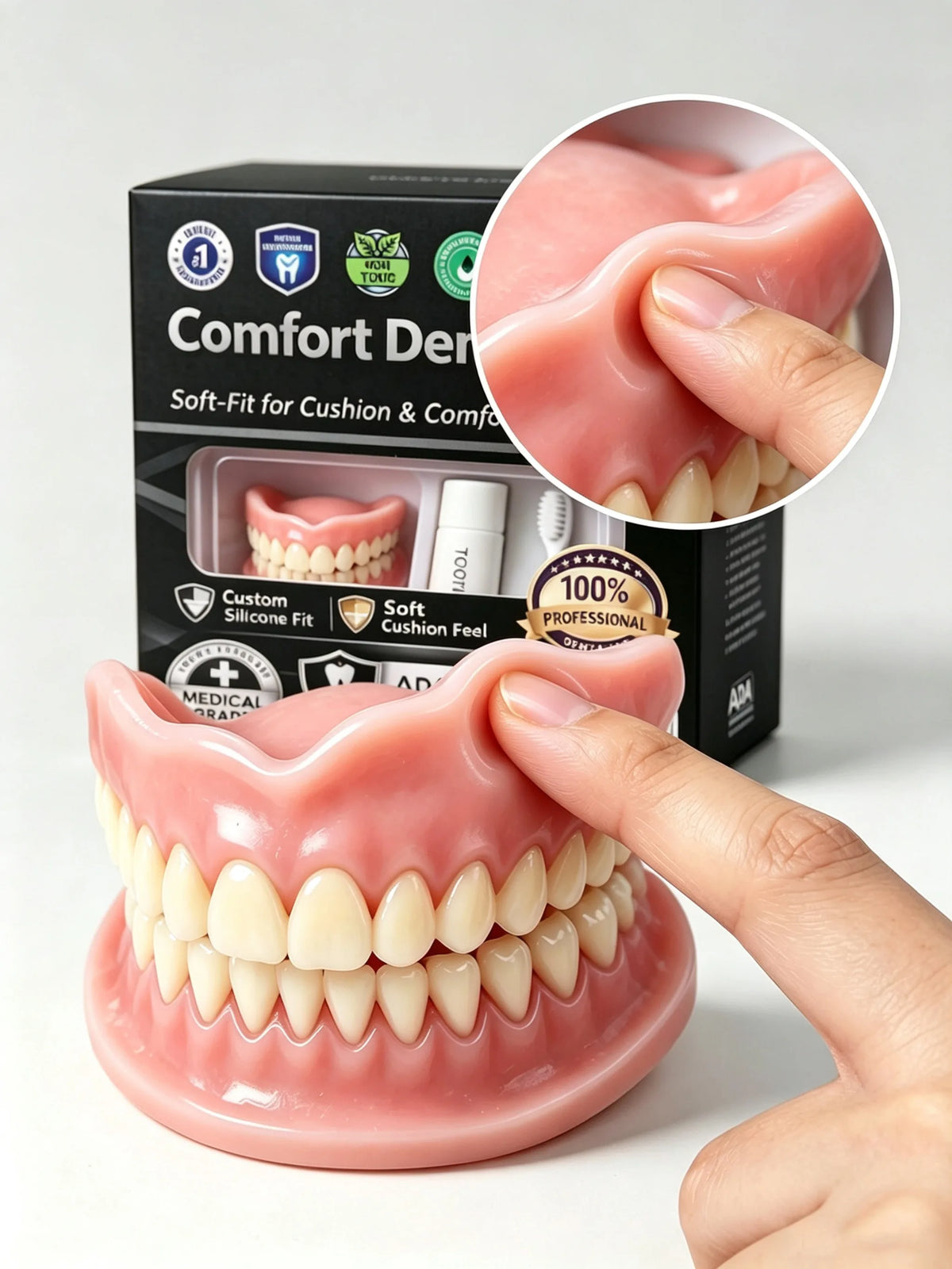 Moldable Silicone Cosmetic Teeth for Instant Smile