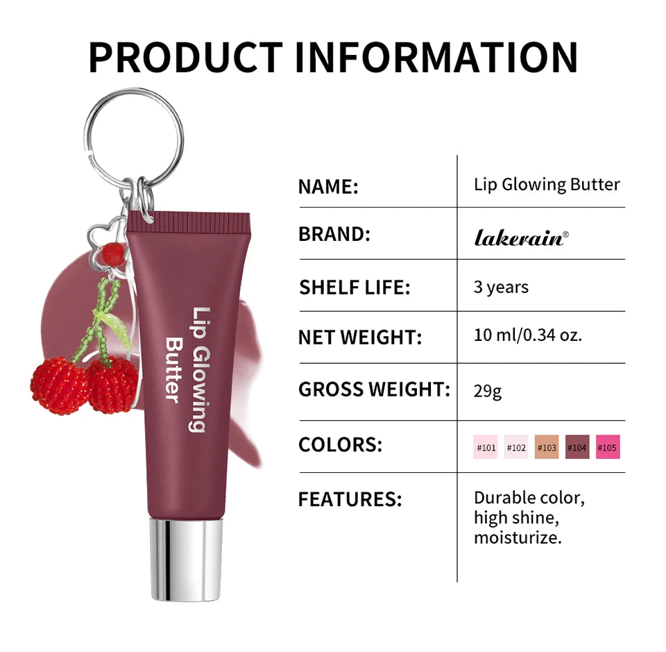 Hydrating Lip Gloss with Keychain for On-the-Go Shine