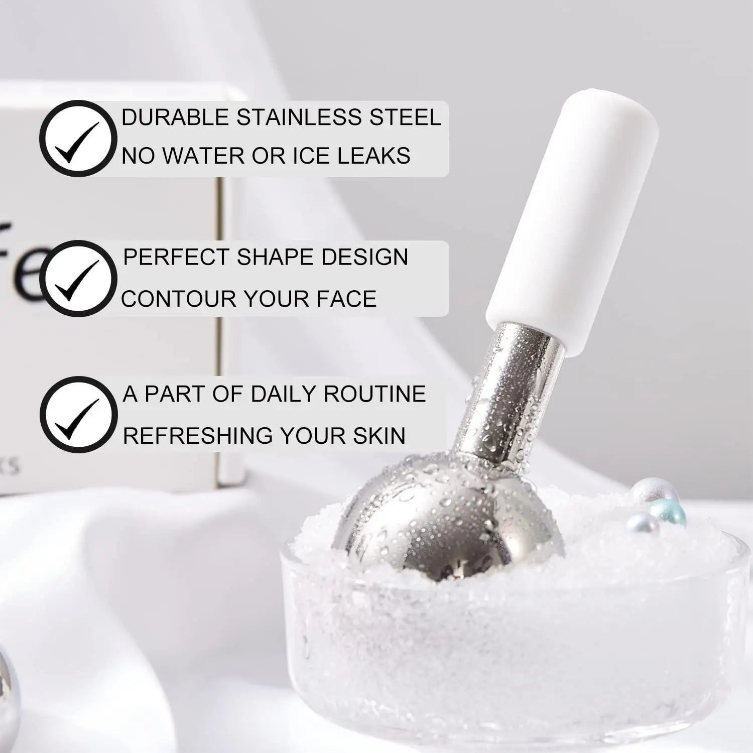 Stainless Steel Cooling Ice Globes for Facial Massage - 4