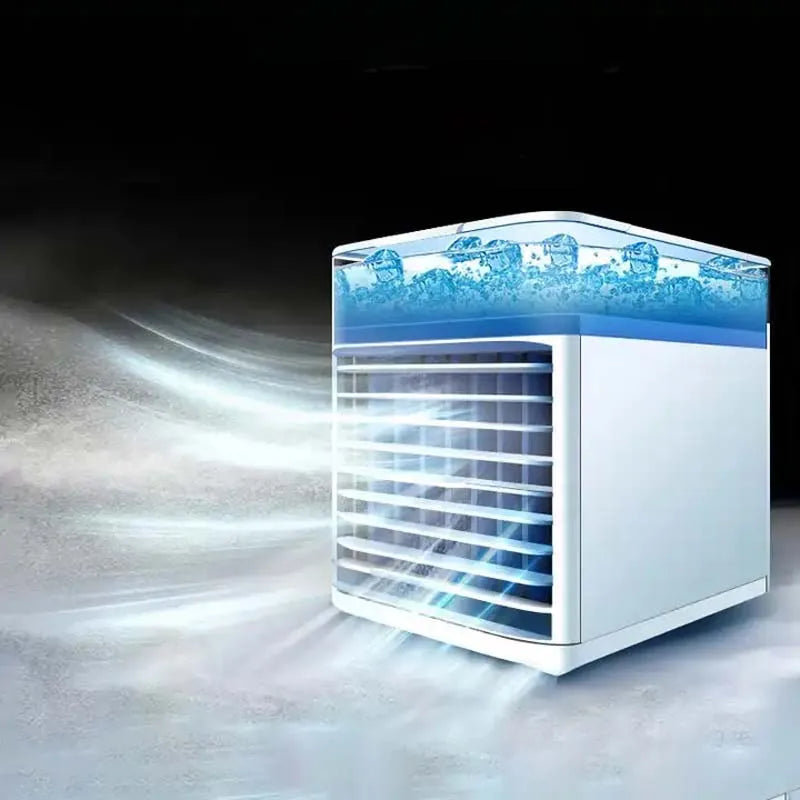 Portable Mini Air Cooler USB Desktop Fan with Humidifier and Night Light