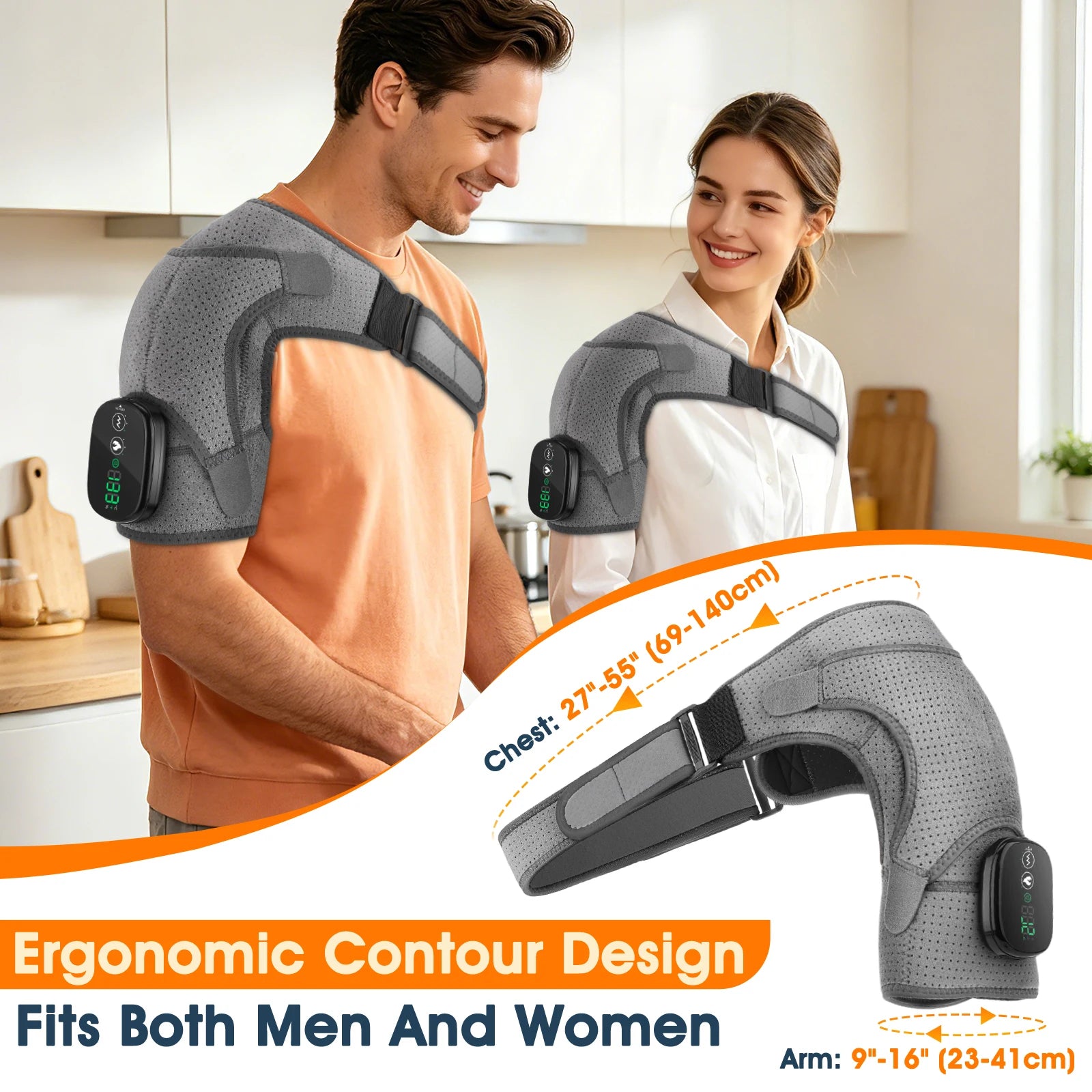 Cordless Heated Shoulder Massager with Vibration - 5