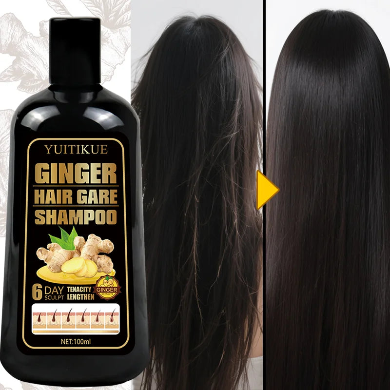 100ml Natural Ginger Hair Growth Shampoo for Dandruff and Scalp Care