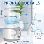 Electric Water Flosser for Teeth with 8 Nozzles and 10 Pressure Settings