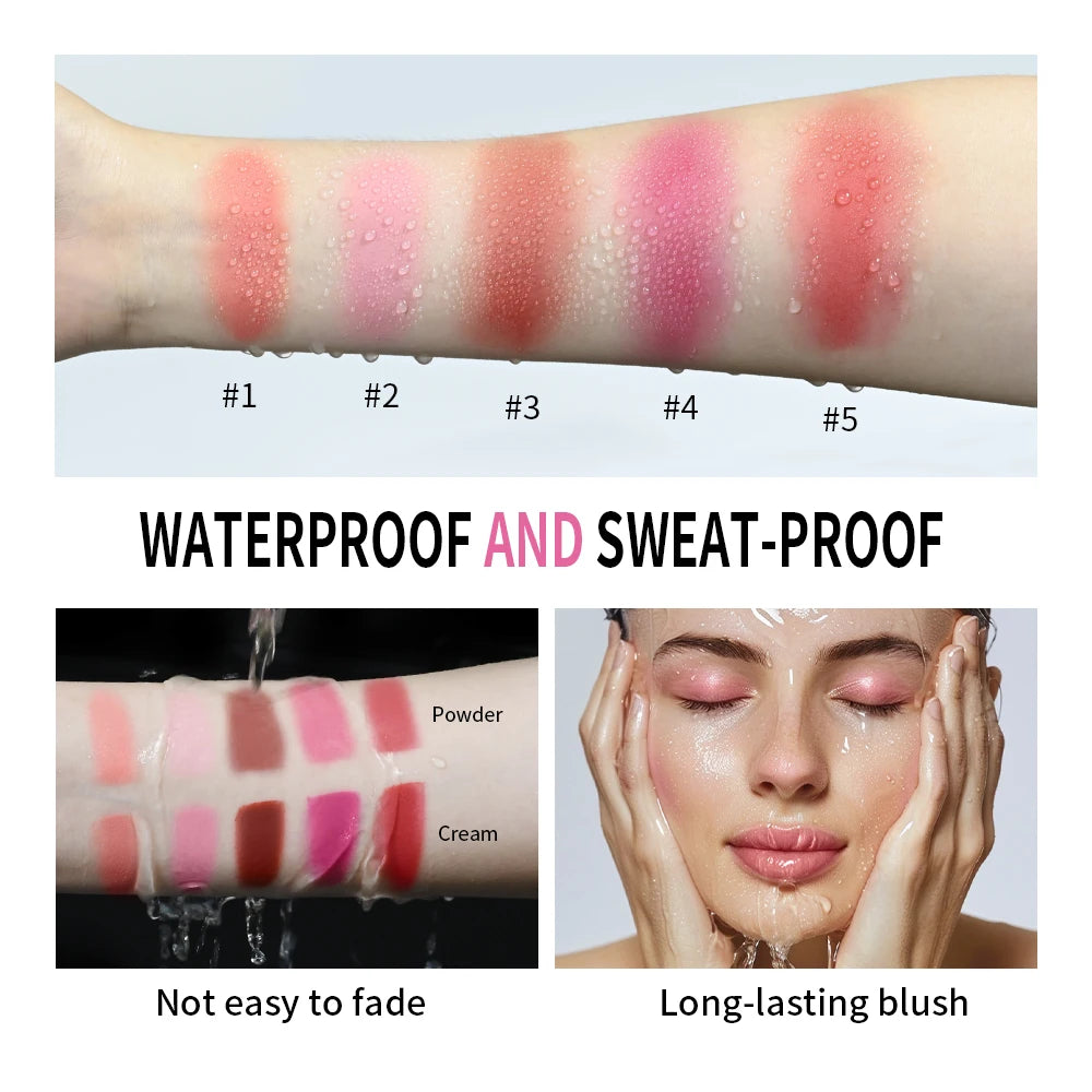 2-in-1 Cream and Powder Blush Palette - 5