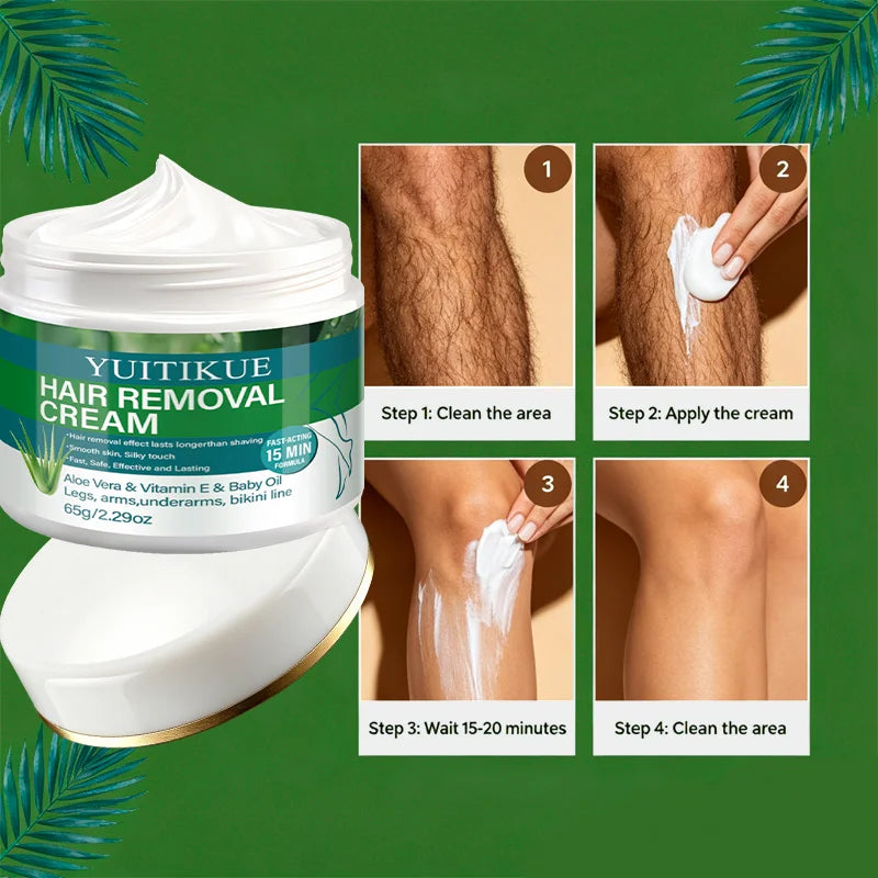 YUITIKUE Aloe Vera Hair Removal Cream Painless Smooth Skin Formula