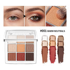 9-Color Professional Eyeshadow Palette Matte and Shimmer