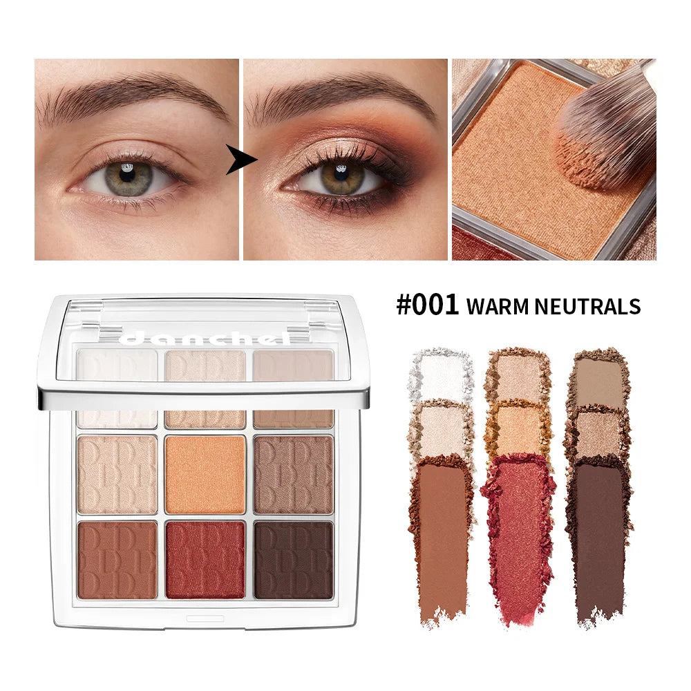 9-Color Professional Eyeshadow Palette Matte and Shimmer