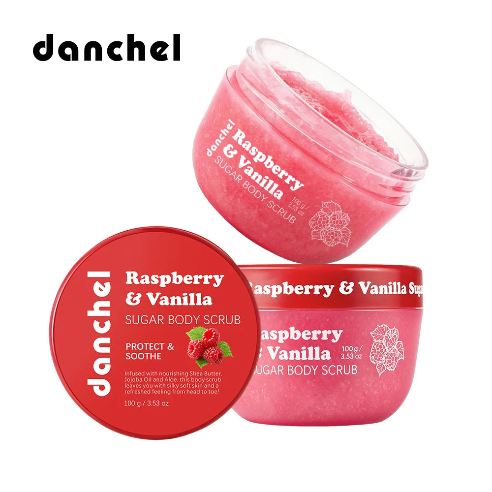 Raspberry Vanilla Sugar Body Scrub for Exfoliation