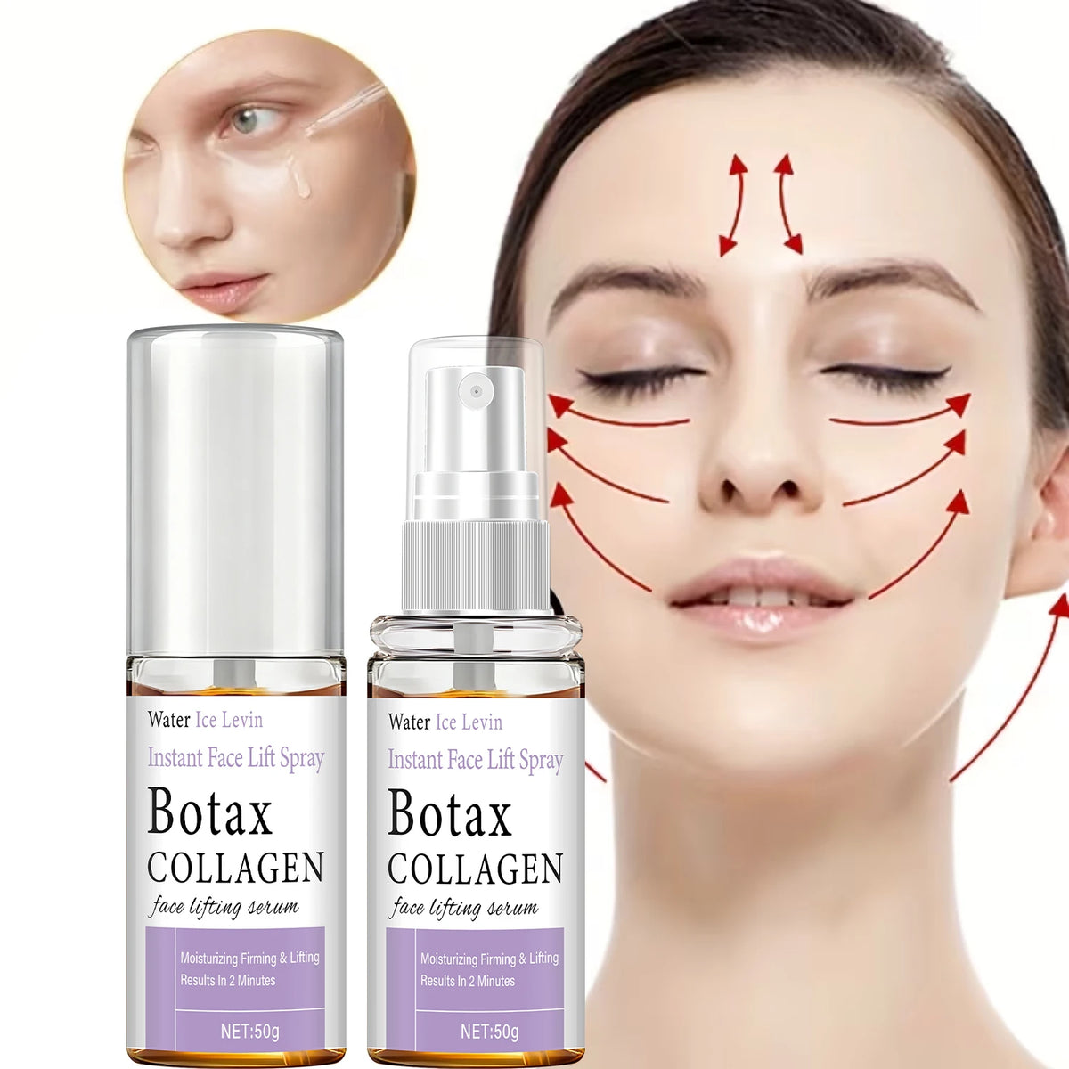 Instant Face Lift Spray Collagen Hyaluronic Acid Firming Serum 50g