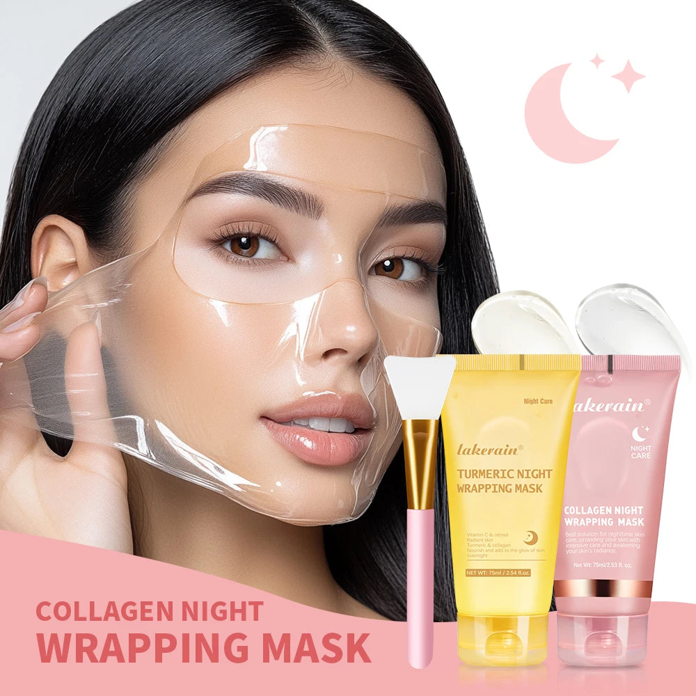Collagen and Turmeric Overnight Wrapping Peel Off Face Mask Duo