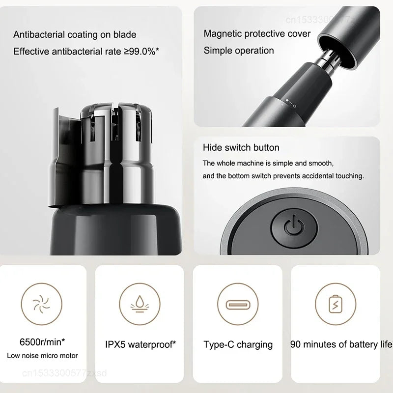Mijia Electric Nose Hair Trimmer Rechargeable Painless Ear Grooming Tool