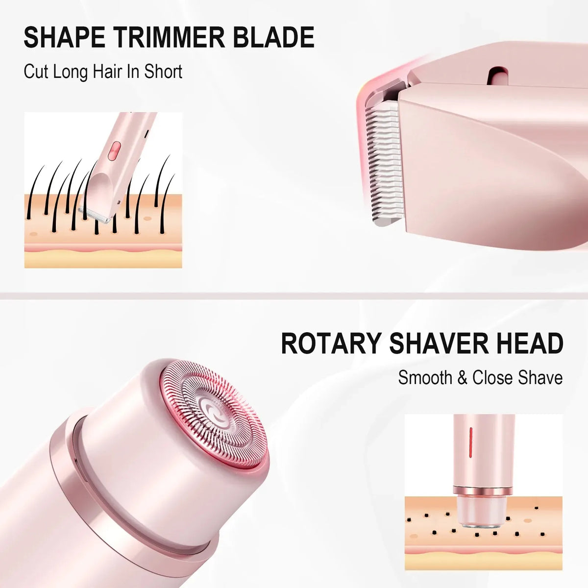 Electric Waterproof Shaver for Women Bikini and Body Hair Removal