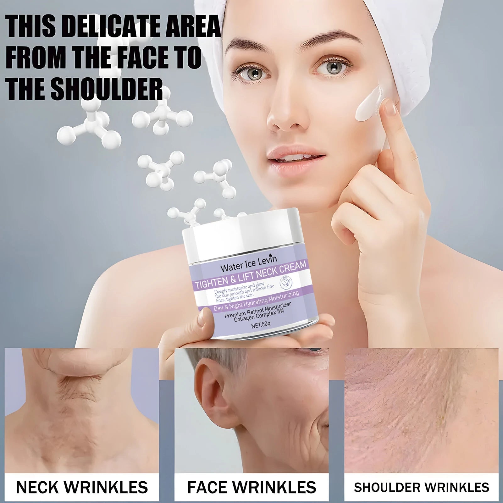 Water Ice Levin Retinol Neck Cream Firming and Lifting Collagen Lotion - 9