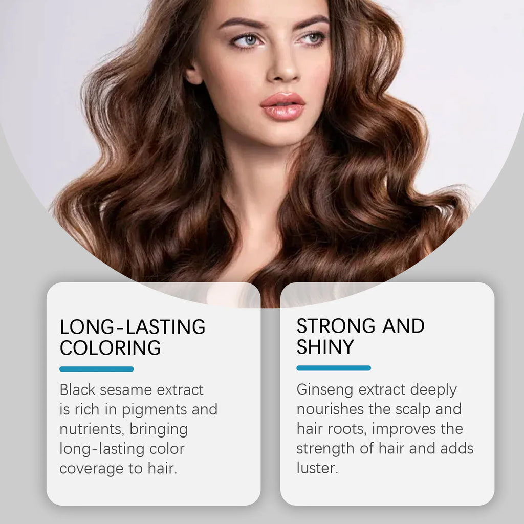 Instant Hair Color Dye Shampoo for Nourishing and Gray Coverage