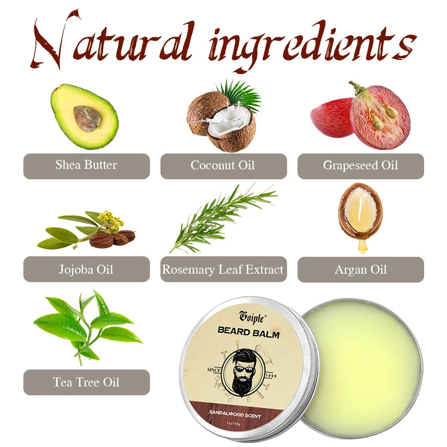 Goiple Natural Shea Butter Beard Balm for Men Mustache Styling Cream