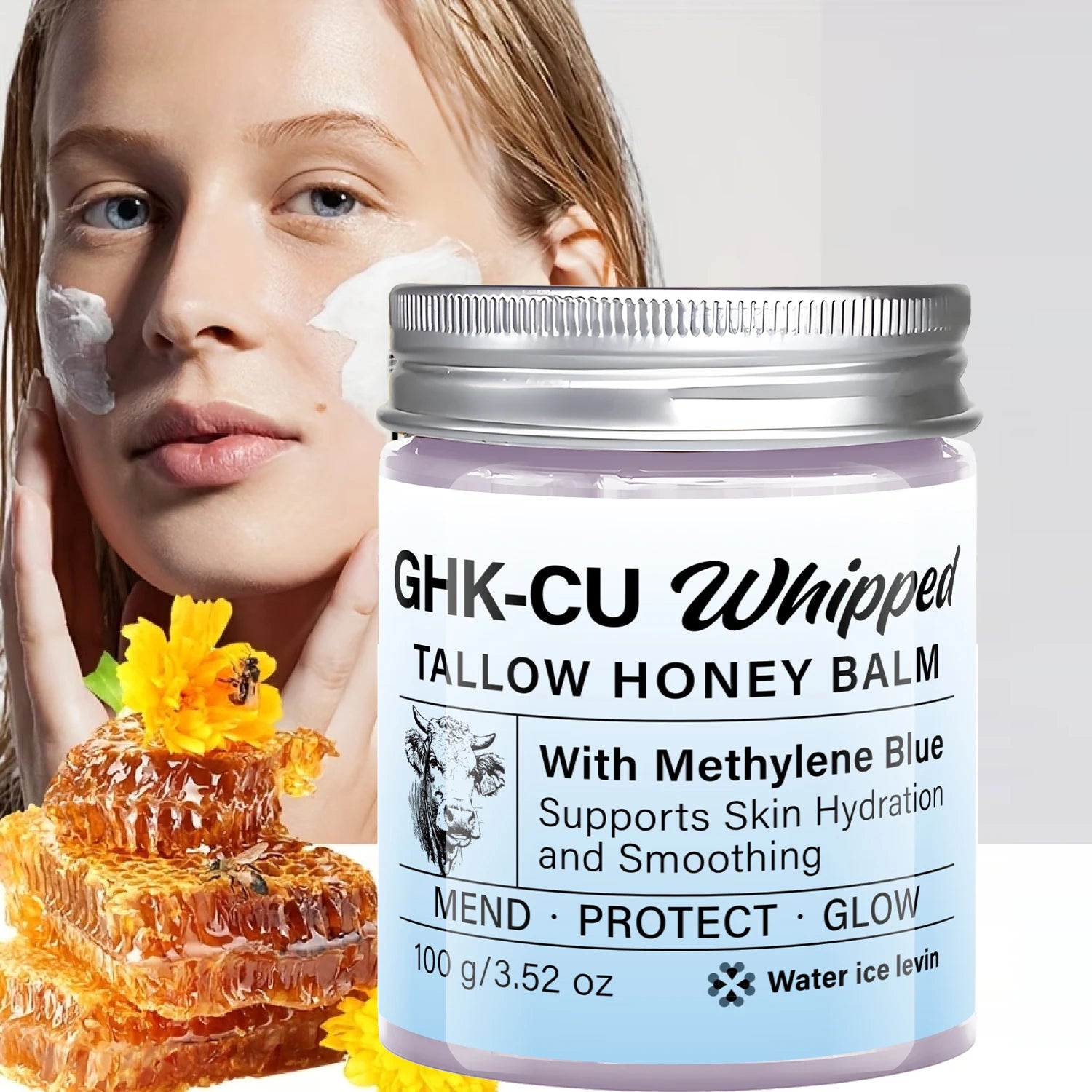 GHK-CU Whipped Tallow Honey Balm Methylene Blue Moisturizing Cream - 1