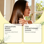 Rosemary Castor Hair Thickening Oil Set with Silicone Scalp Massager