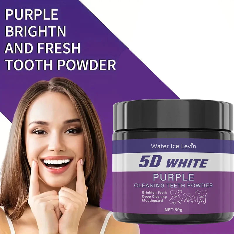 Purple Teeth Whitening Powder Deep Cleaning Tooth Polish 50g