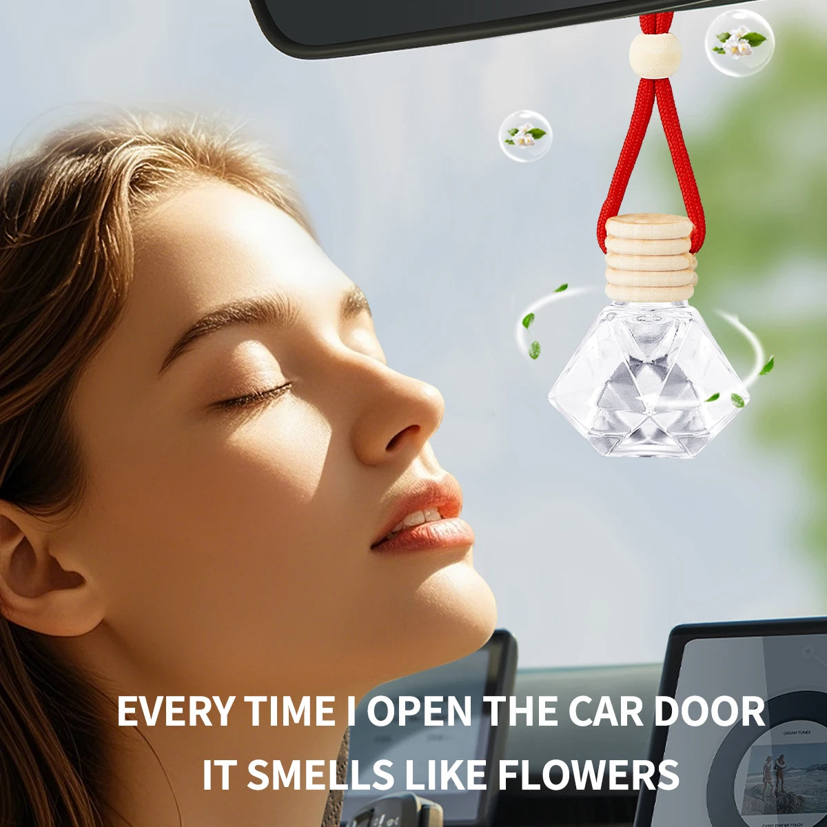 Car Air Freshener Hanging Perfume Diffuser Bottle for Vehicle Interior - 2