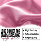 Extra Large Silk Satin Sleep Bonnet with Elastic Hair Band