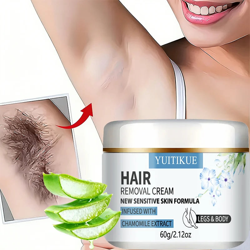 YUITIKUE Hair Removal Cream 60g Sensitive Skin Formula for Body