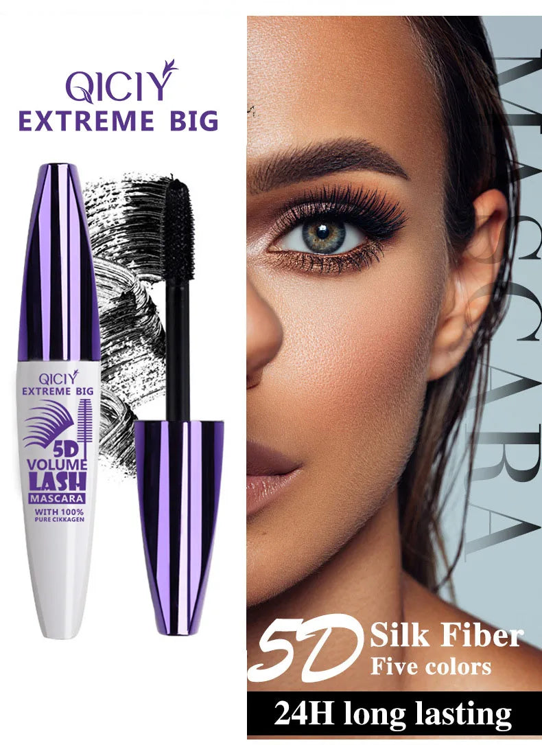 QICILY 5D Volume Mascara Waterproof Long Lasting Lash Extension - 5