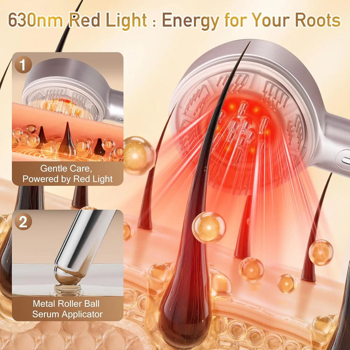Electric Scalp Massager and Hair Growth Serum Applicator