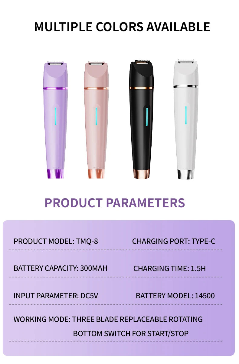 3-in-1 Waterproof Electric Hair Trimmer for Women