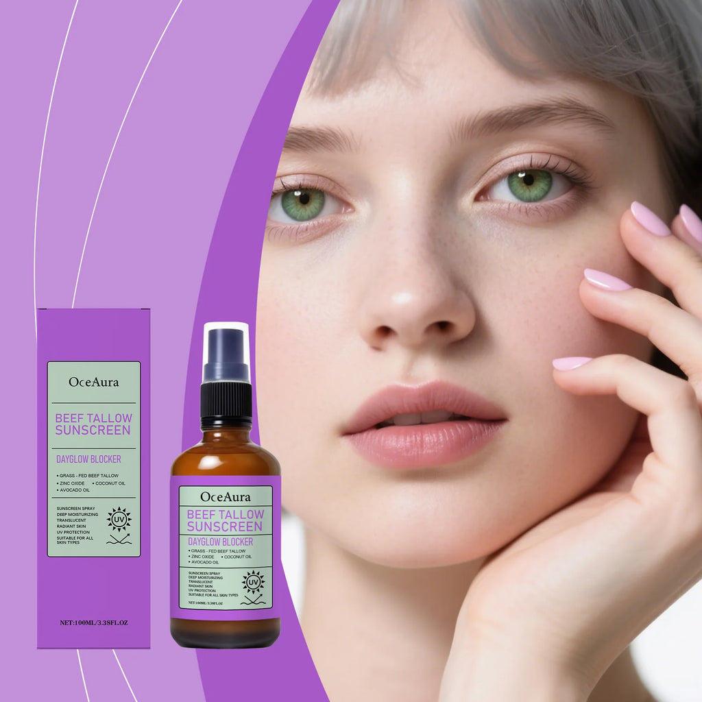 OceAura Beef Tallow Sunscreen Spray Moisturizing UV Protection Mist