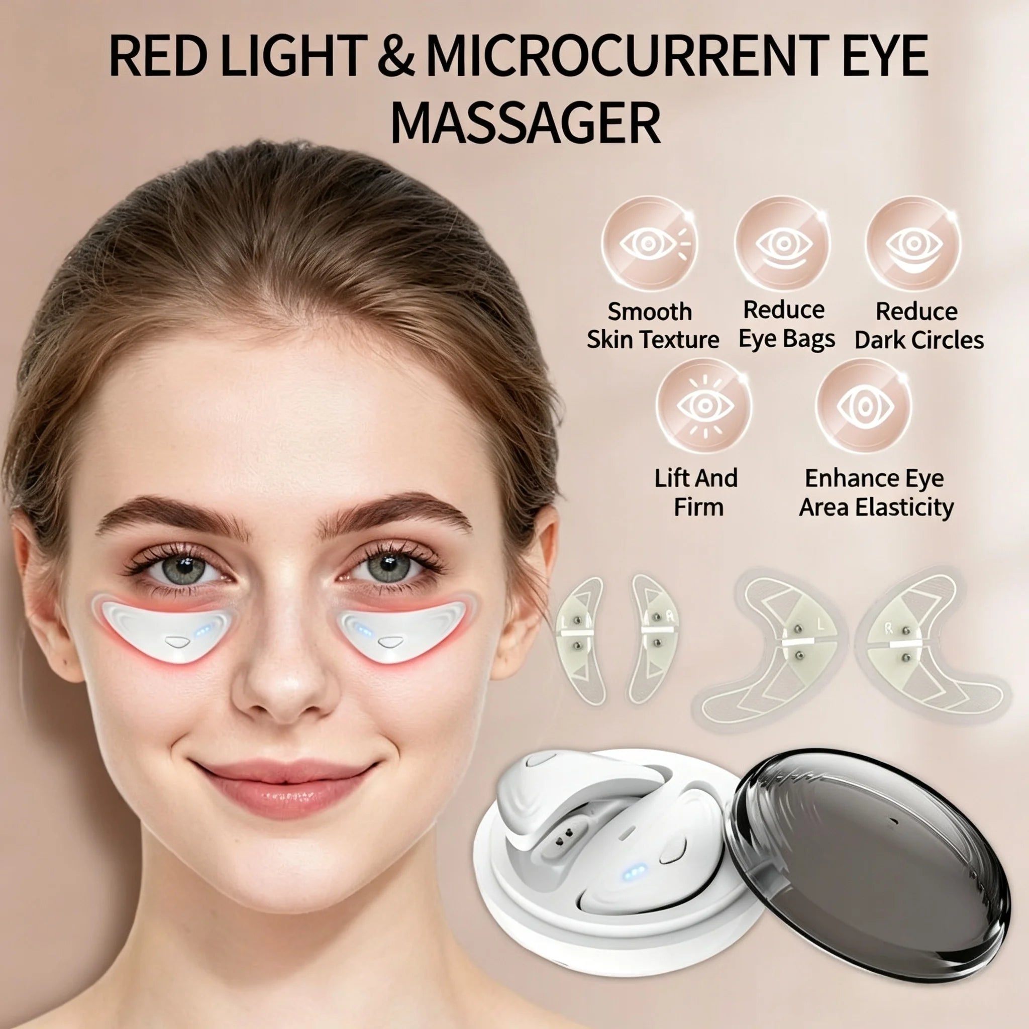 Red Light Microcurrent Eye Massager for Dark Circles - 8